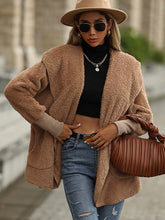 Load image into Gallery viewer, Open Front Teddy Hooded Jacket
