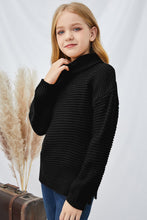 Load image into Gallery viewer, Girls Dropped Shoulder Turtleneck Sweater
