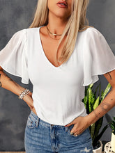 Load image into Gallery viewer, V Neck Flutter Sleeve Top
