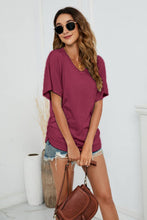 Load image into Gallery viewer, V-Neck Side Ruched Tee
