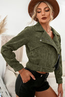 Belted Crop Corduroy Jacket