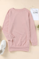 Side Snap Detail Round Neck Sweatshirt