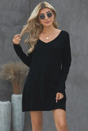 Side Slit Hem Long Sleeve Top