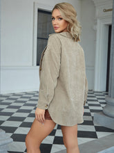 Load image into Gallery viewer, Corduroy Dropped Shoulder Button-Up Shacket
