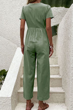Load image into Gallery viewer, Short Puff Sleeve V-Neck Jumpsuit

