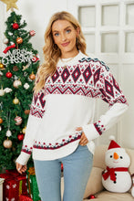 Load image into Gallery viewer, Geometric Crewneck Dropped Shoulder Sweater

