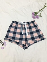 Load image into Gallery viewer, Plus Size Plaid Drawstring Elastic Waist Cuffed Shorts
