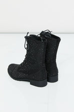 Load image into Gallery viewer, Forever Link Rhinestone Lace-Up Combat Booties
