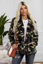 Load image into Gallery viewer, Printed Button Detail Teddy Jacket with Pockets
