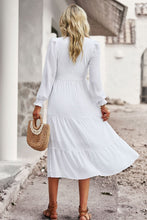Load image into Gallery viewer, Smocked Round Neck Flounce Sleeve Midi Dress
