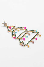 Load image into Gallery viewer, Rhinestone Christmas Tree Drop Earrings
