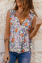 Load image into Gallery viewer, Floral Smocked Cap Sleeve Top
