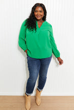 Load image into Gallery viewer, Doe &amp; Rae Making Memories Full Size Pleated Balloon Sleeve Blouse
