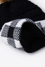 Load image into Gallery viewer, Plaid Pom-Pom Knit Beanie
