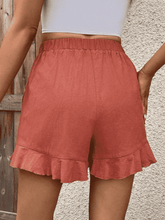 Load image into Gallery viewer, Ruffle Trim Shorts with Pocket
