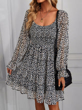 Load image into Gallery viewer, Floral Smocked Ruffle Hem Flounce Sleeve Dress
