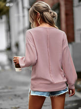 Load image into Gallery viewer, Slit Dropped Shoulder Notched Top
