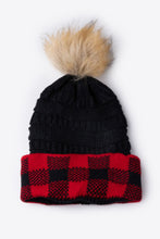 Load image into Gallery viewer, Plaid Pom-Pom Knit Beanie
