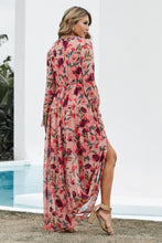 Load image into Gallery viewer, Pink Frill Trim Tiered Maxi Dress DIBS FLORAL

