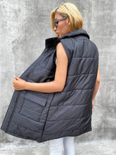 Load image into Gallery viewer, Zip Up Longline Puffer Vest with Pockets
