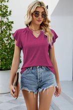 Load image into Gallery viewer, Flutter Sleeve Notched Neck Top
