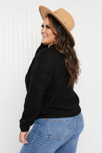 Load image into Gallery viewer, Sew In Love Rib-Knit Dropped Shoulder Sweater in Black
