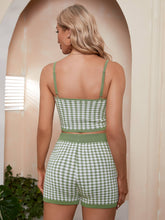 Load image into Gallery viewer, Houndstooth Cropped Knit Cami and Shorts Set
