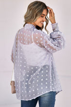 Load image into Gallery viewer, Swiss Dot Smocked Cuff Open Front Sheer Top DIBS SWISS
