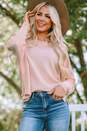 Waffle-Knit Side Slit Top
