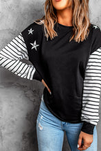 Load image into Gallery viewer, Star Striped Round Neck Top
