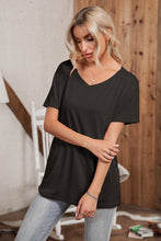 Load image into Gallery viewer, Solid V-Neck Short Sleeve Tee

