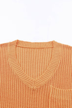 Load image into Gallery viewer, Side Slit V-Neck Short Sleeve Sweater

