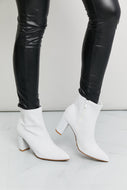 Forever Link Rhinestone Pointed Toe Booties in Ivory