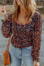 Load image into Gallery viewer, Small - XL Floral Flounce Sleeve Blouse
