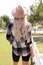 Load image into Gallery viewer, Plaid Button Up Curved Hem Shirt
