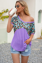 Load image into Gallery viewer, Leopard Color Block Cut Out Back Top
