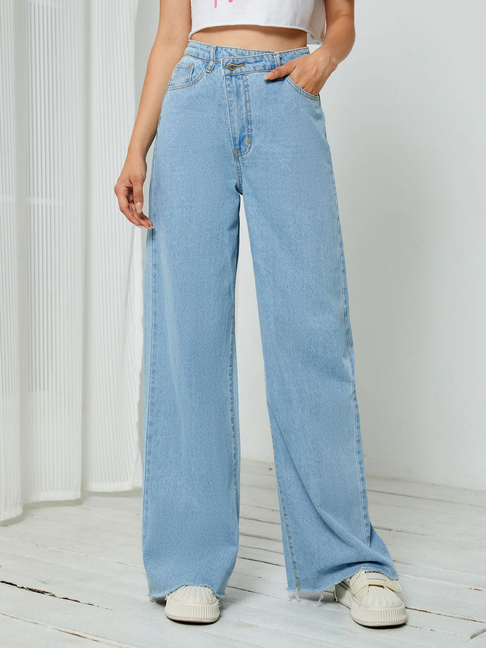 High Waist Straight Leg Jeans