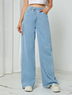 High Waist Straight Leg Jeans