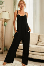 Load image into Gallery viewer, Scoop Neck Spaghetti Strap Jumpsuit with Pockets
