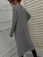 Load image into Gallery viewer, Horizontal Ribbing Dropped Shoulder Cardigan
