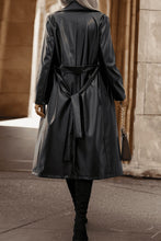 Load image into Gallery viewer, Lapel Collar Tie Waist Long Sleeve Trench Coat
