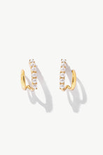 Load image into Gallery viewer, Pearl Double-Layered C-Hoop Earrings
