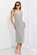 Load image into Gallery viewer, HYFVE One to Remember Striped Sleeveless Midi Dress
