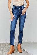 Muselooks Button Fly Cropped Skinny Jeans