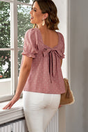 Blissful Blouse With Bow Back Detail