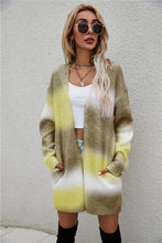 Load image into Gallery viewer, Multicolored Gradient Open Front Longline Cardigan
