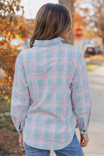 Load image into Gallery viewer, Plaid Button-Up Dropped Shoulder Shirt
