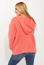 Load image into Gallery viewer, POL Peach Pie Full Size Ribbed Hooded Sweater
