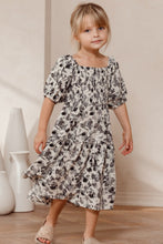 Load image into Gallery viewer, ODDI Girls Printed Smocked Square Neck Dress
