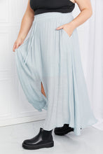 Load image into Gallery viewer, Sweet Lovely by Jen Full Size Leaps and Bounds Slit Maxi Skirt in Misty Blue

